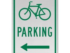 Bicycle Parking Left Arrow Sign